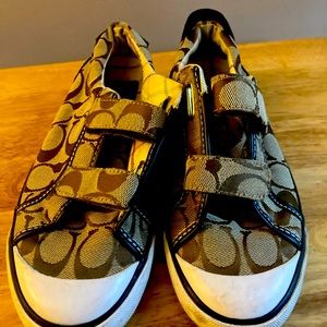 Coach sneakers Khaki and Tattersall💖💚💙💜💛